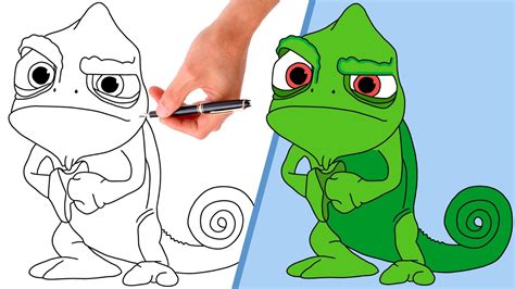 How To Draw PASCAL FROM TANGLED | SUPER EASY DISNEY DRAWING