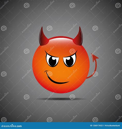 Devil Emoticon with Horns Emoji Vector Illustration Stock Vector - Illustration of demon, emoji ...