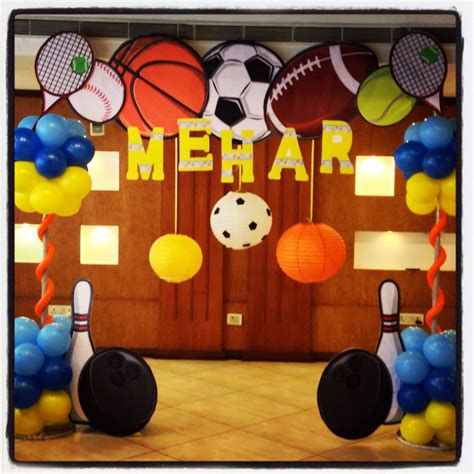 Sports theme party | Hosting Happinez | Pinterest | Sport theme ... | Sports decorations, Sports ...