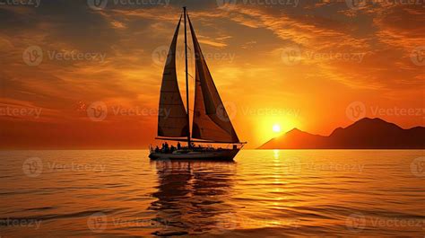 Sail boat silhouette photo at sunset 27597567 Stock Photo at Vecteezy