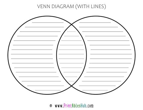 Printable 2,3 and 4 Circle Venn Diagram Template [PDF] (Blank + With Lines) - Printables Hub