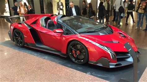 Lamborghini Veneno Roadster €3.3m Hypercar - Startup and Maneouvering ...