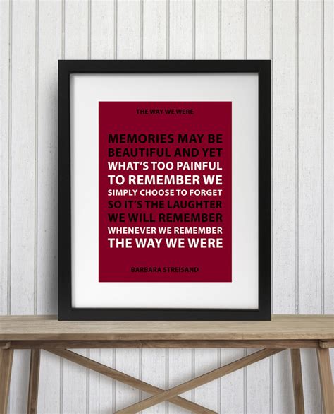 Barbara Streisand the Way We Were Song Lyrics Quote Art | Etsy