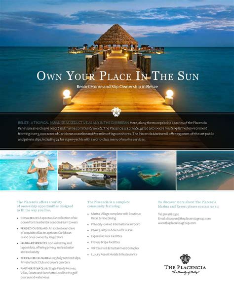 The Placencia Resort & Residences | Hotel brochure, Brochure design ...