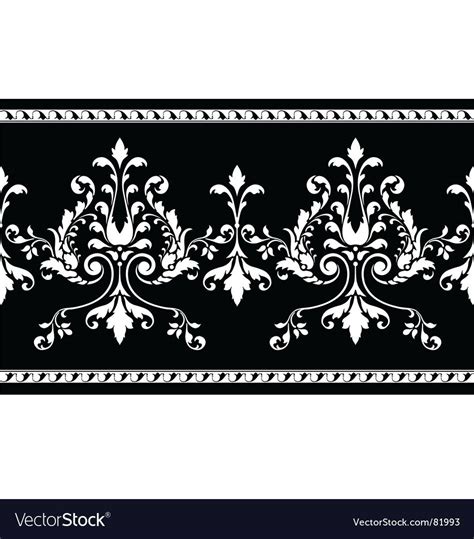 Scroll border vector image on VectorStock | Stencil designs, Black and white flowers, Stencil ...