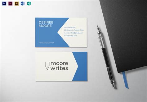 Modern Minimal Business Card Template in PSD, Word, Publisher, Illustrator, InDesign