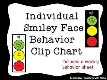 Individual Smiley Face Behavior Clip Chart with Editable Weekly ...