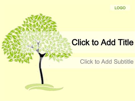 Free PowerPoint template - Green tree