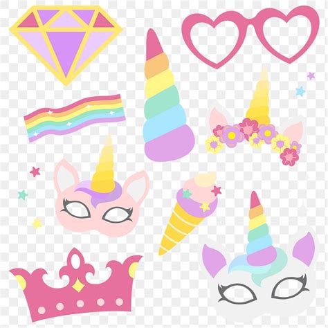 Pastel unicorn stickers collection transparent | Premium PNG - rawpixel