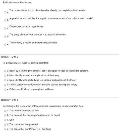 Political science theories are: The process by which | Chegg.com