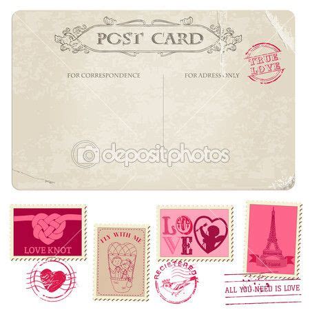 Vintage Postcard and Postage Stamps - for wedding design, invita | Postcard stamps, Wedding ...