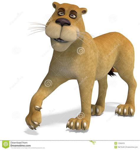 Very Cute and Funny Female Cartoon Lion Stock Illustration ...