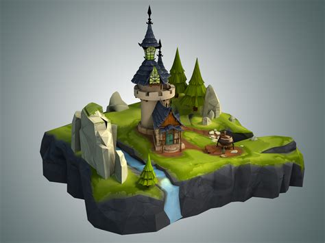 Low Poly Stylized Castle Environment on Behance