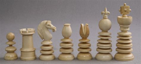 Lund Ivory Chess Set, 3.4" King - www.ChessAntiques.com