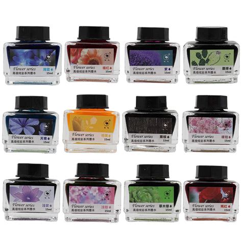 Buy ZZKOKO Calligraphy Ink Bottle, 12 Colours Dip Calligraphy Pen Inks Set, Drawing Writing Art ...