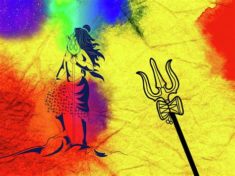 Shiva with his trishul. Digital Art by Harleen Kokri - Fine Art America