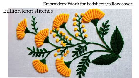 Embroidery Stitch bullion knot Design. - YouTube | Flower embroidery ...