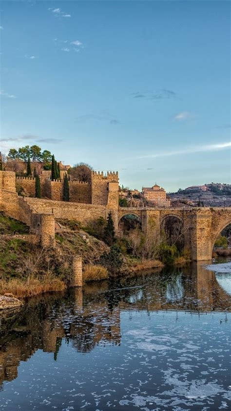 Wallpaper Spain, Toledo, bridge, river, city, grass 1920x1200 Picture, Image