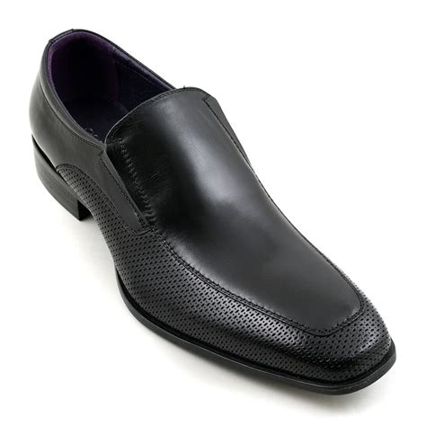 Buy Designer Mens Black Formal Slip-On Shoes | Gucinari