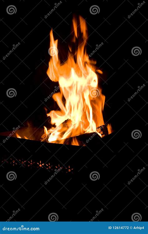 Fire in brazier stock photo. Image of iron, barbecue - 12614772