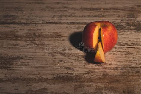 Red Apple in a Wooden Old Table Stock Photo - Image of grass, apple ...