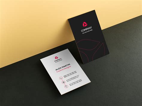 Creative Vertical Premium Minimal Business Card on Behance