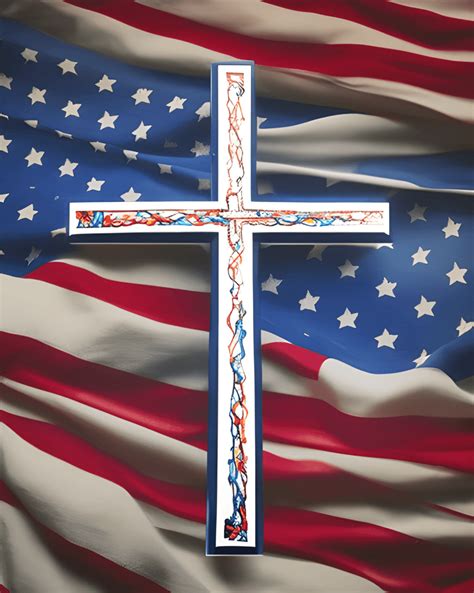 Christian Cross American Flag Graphic · Creative Fabrica