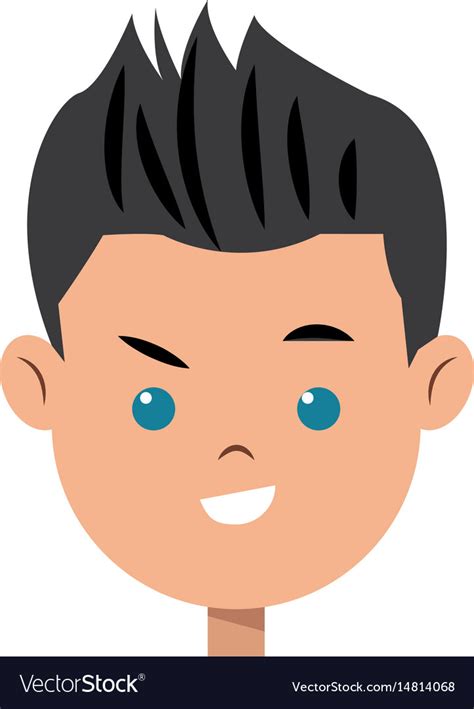 Cartoon character face boy children Royalty Free Vector