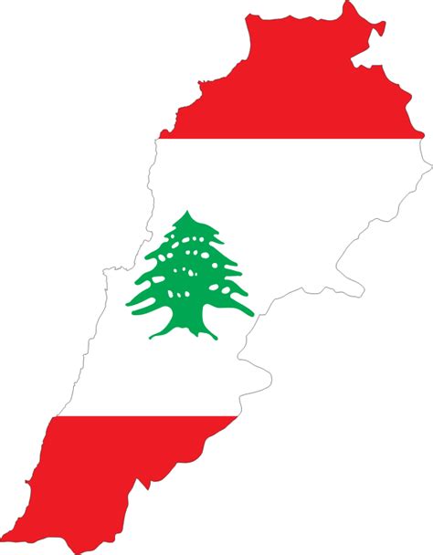 Lebanon Map Flag With Stroke - Openclipart