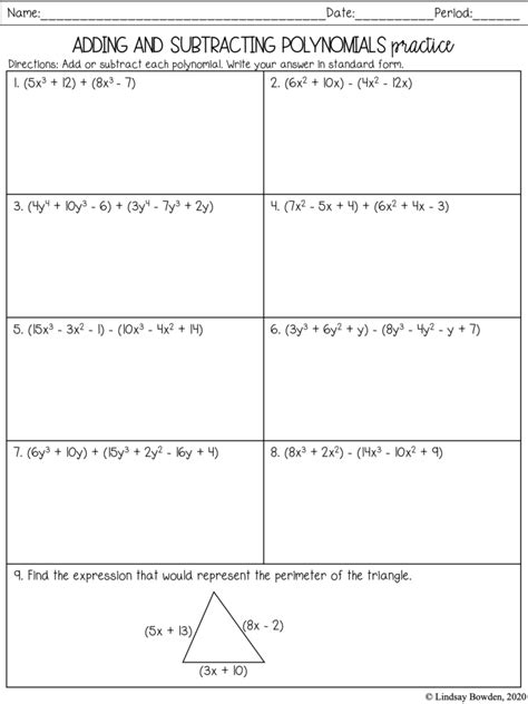 Intro to Polynomials Notes and Worksheets - Lindsay Bowden