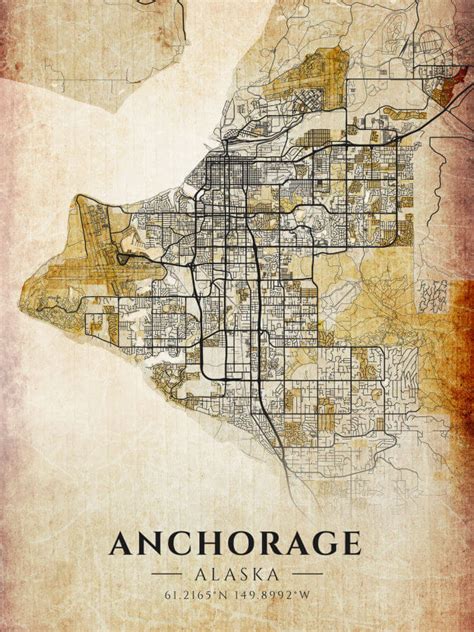 Anchorage Antique Map Print - Winter Museo