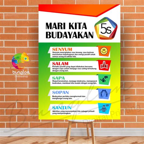 Poster Budayakan 5S , Poster Anak SD | Lazada Indonesia