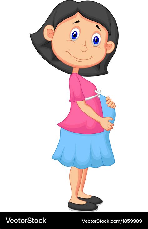 Pregnant woman cartoon Royalty Free Vector Image