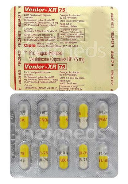 Venlor XR 75mg Capsule 10'S - Buy Medicines online at Best Price from ...