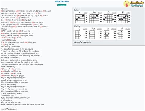 Chord: Why Not Me - tab, song lyric, sheet, guitar, ukulele | chords.vip