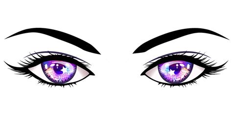 Purple eyes anime girl. 11853964 Vector Art at Vecteezy