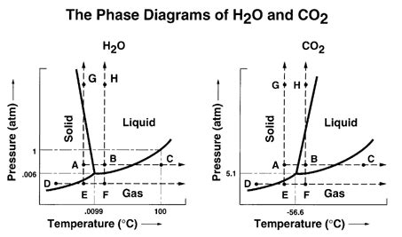 What are the phase diagrams of water and carbon dioxide? | Socratic