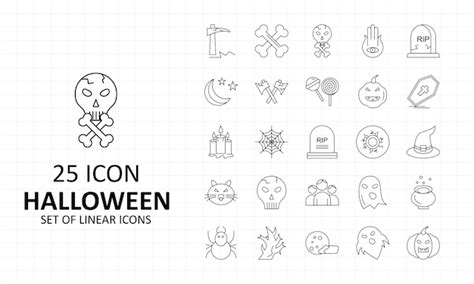 Premium Vector | Halloween icon sheet pixel perfect icons