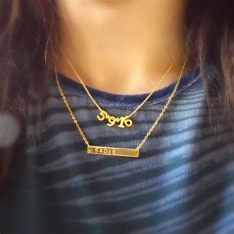 Gold Number Necklace Custom Number Necklace in 16k Gold | Etsy