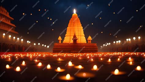 Premium Photo | Dipawali in Ayodhya ram mandir Dipawali celebration at ...