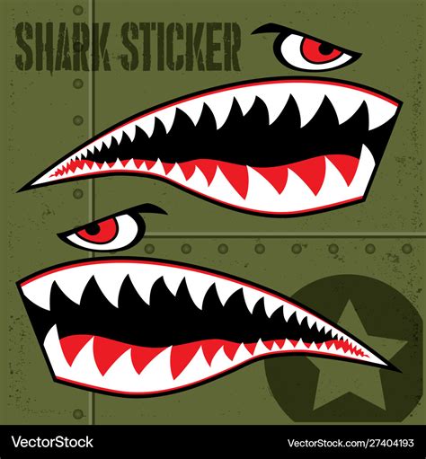 Flying tiger shark sticker Royalty Free Vector Image