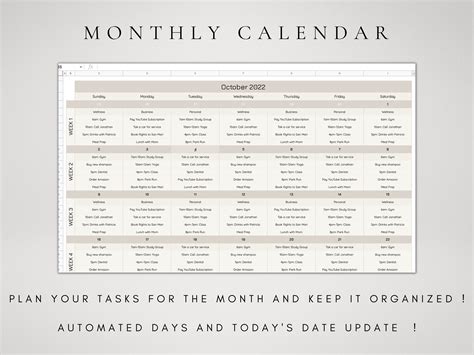 To Do List Template Google Sheets Template Calendar - Etsy