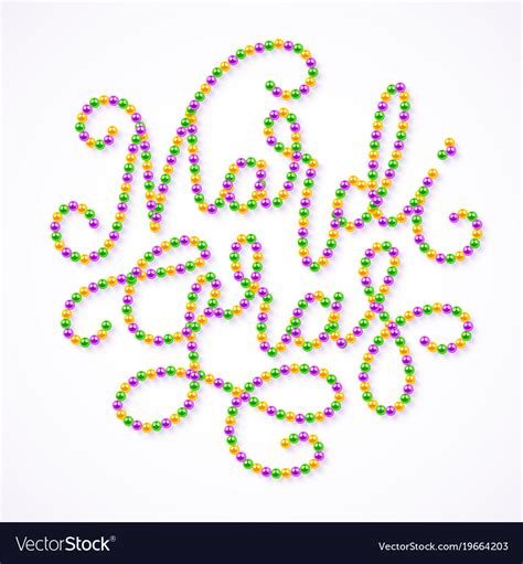 Mardi gras lettering consist of gold green Vector Image