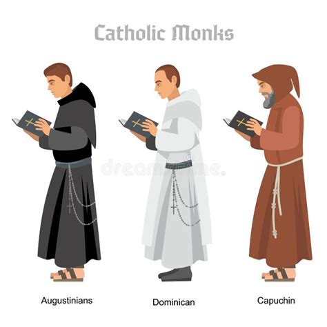 Catholic Monk in Robes, Flat Illustration Stock Illustration ...