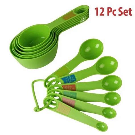 Green 12 Pcs Plastic Measuring Cups & Spoons Set, For Home at Rs 119/unit in Mumbai