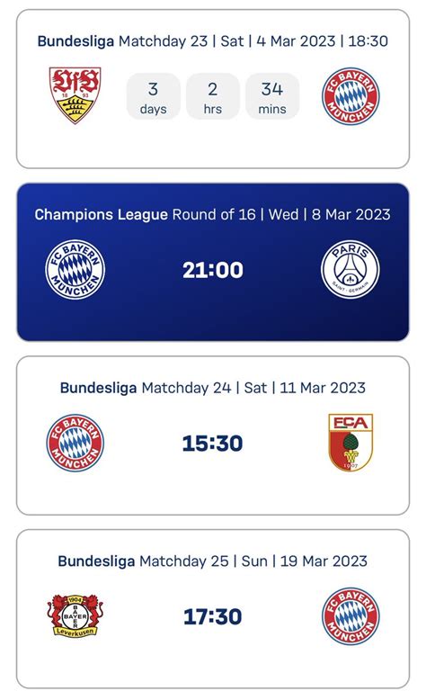 Bayern & Football on Twitter: "📆 FC Bayern's matches in March."