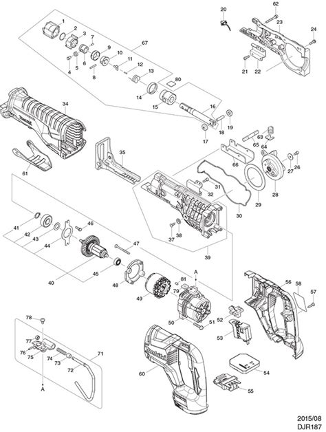 Makita DJR187 Cordless Brushless Reciprocating Saw Spare Parts - Part Shop Direct