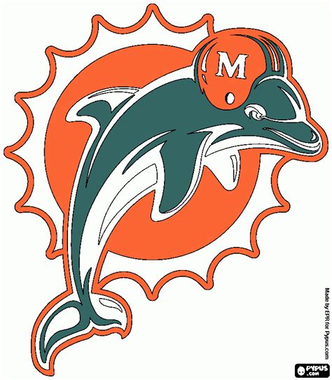 miami dolphin coloring page, printable miami dolphin