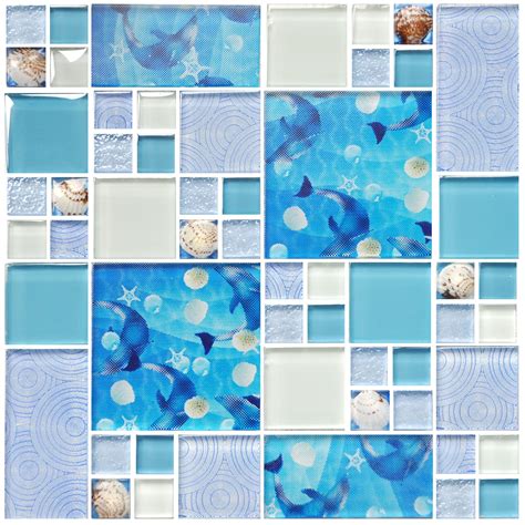 3D blue glass mosaic tile for bathroom and kitchen | Mosaic glass ...