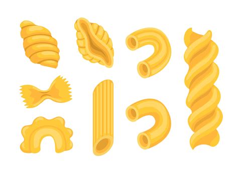 Pasta type italian noodle collection set cartoon illustration vector 7999654 Vector Art at Vecteezy